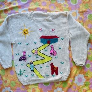 SOLD VTG 1980s Yellow Brick Road Sweater